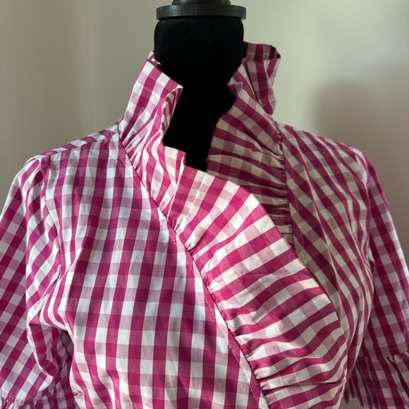 Elizabeth Wilson Designs Pink Ruffle Maxi Wrap dress - Picture 6 of 7